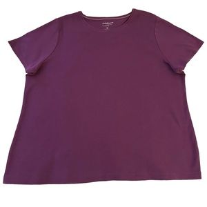 Croft & Barrow Dark Purple Short Sleeve The Classic Tee Size 1X